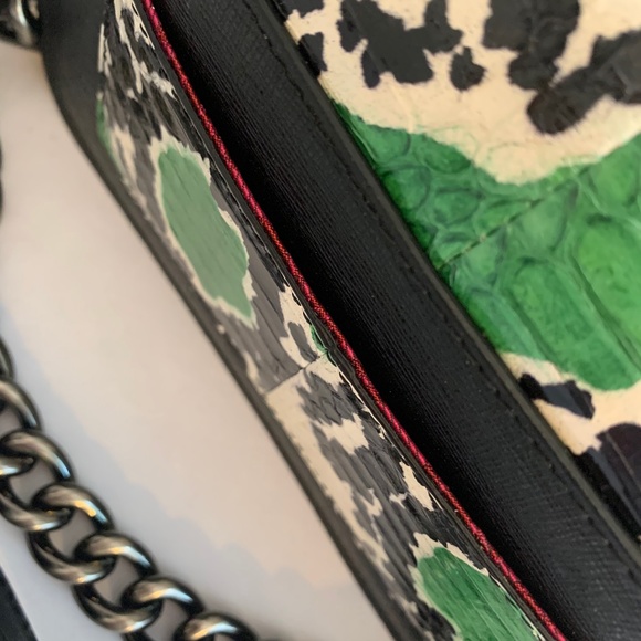 Thale Blanc Saffiano Snakeskin Leather Crossbody. - Picture 5 of 8